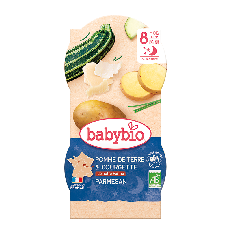 Meniu piure de cartofi si dovlecel, 2 x 200g, BabyBio