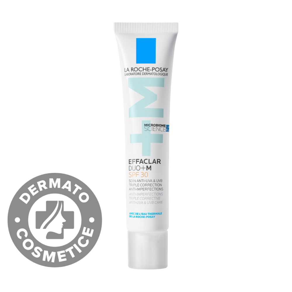 Crema triplu-corectoare anti-Imperfectiuni pentru tenul gras cu tendinta acneica SPF30 Effaclar DUO +M, 40ml, La Roche-Posay