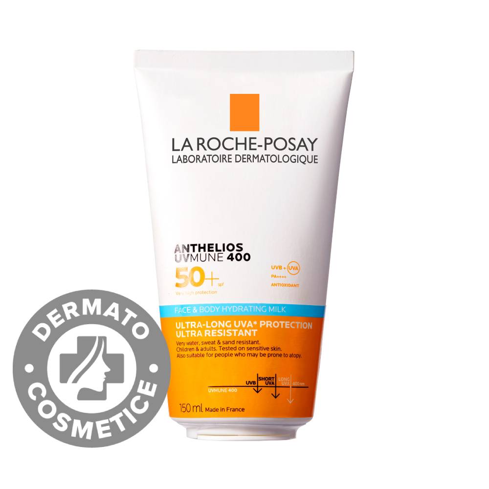 Lapte hidratant pentru fata si corp pentru pielea cu tendinta atopica a copiilor Anthelios UVMUNE 400 SPF50+, 150ml, La Roche-Posay