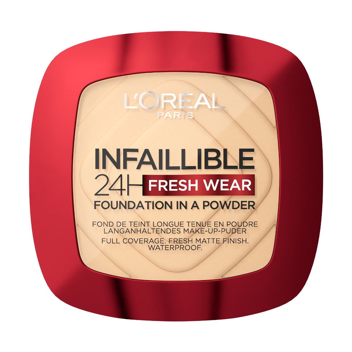 Pudra compacta Infaillible 24h Fresh Wear Rose Sand 180, 9g, L'Oreal Paris