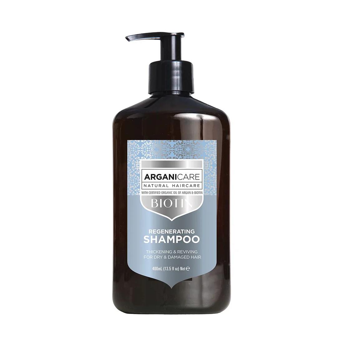 Sampon regenerant cu biotina pentru par uscat sau deteriorat, 400ml, Arganicare