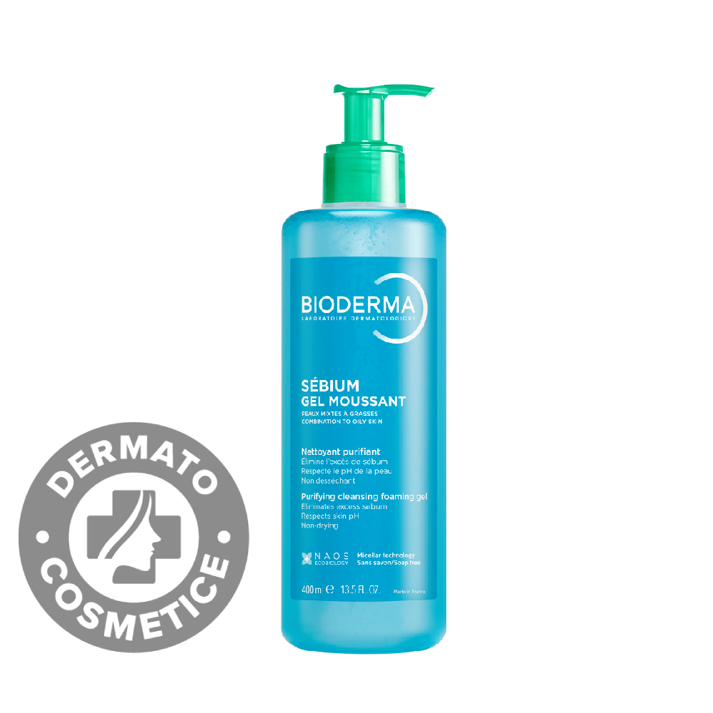 Gel spumant pentru piele mixta si grasa Sebium, 400ml, Bioderma