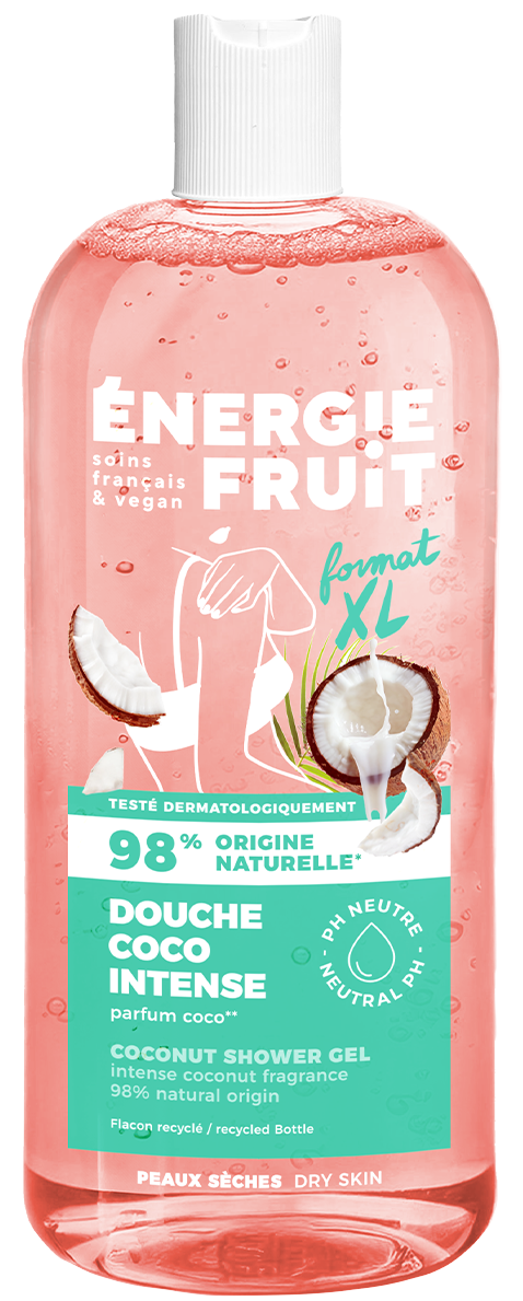 Gel de dus nutritiv pentru piele foarte uscata cu ulei de cocos organic si unt de shea, 500ml, Energie Fruit