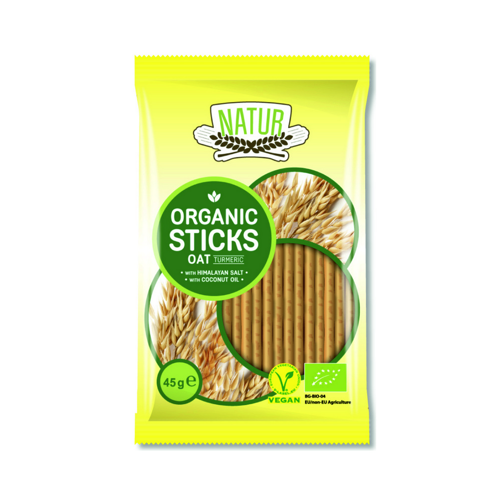 Sticksuri din ovaz cu turmeric Eco, 45g, Natur