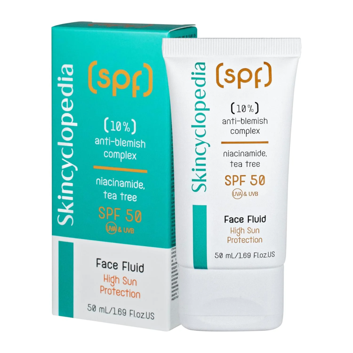 Fluid cu SPF50 pentru ten mixt gras sau predispus la imperfectiuni, 50ml, Skincyclopedia