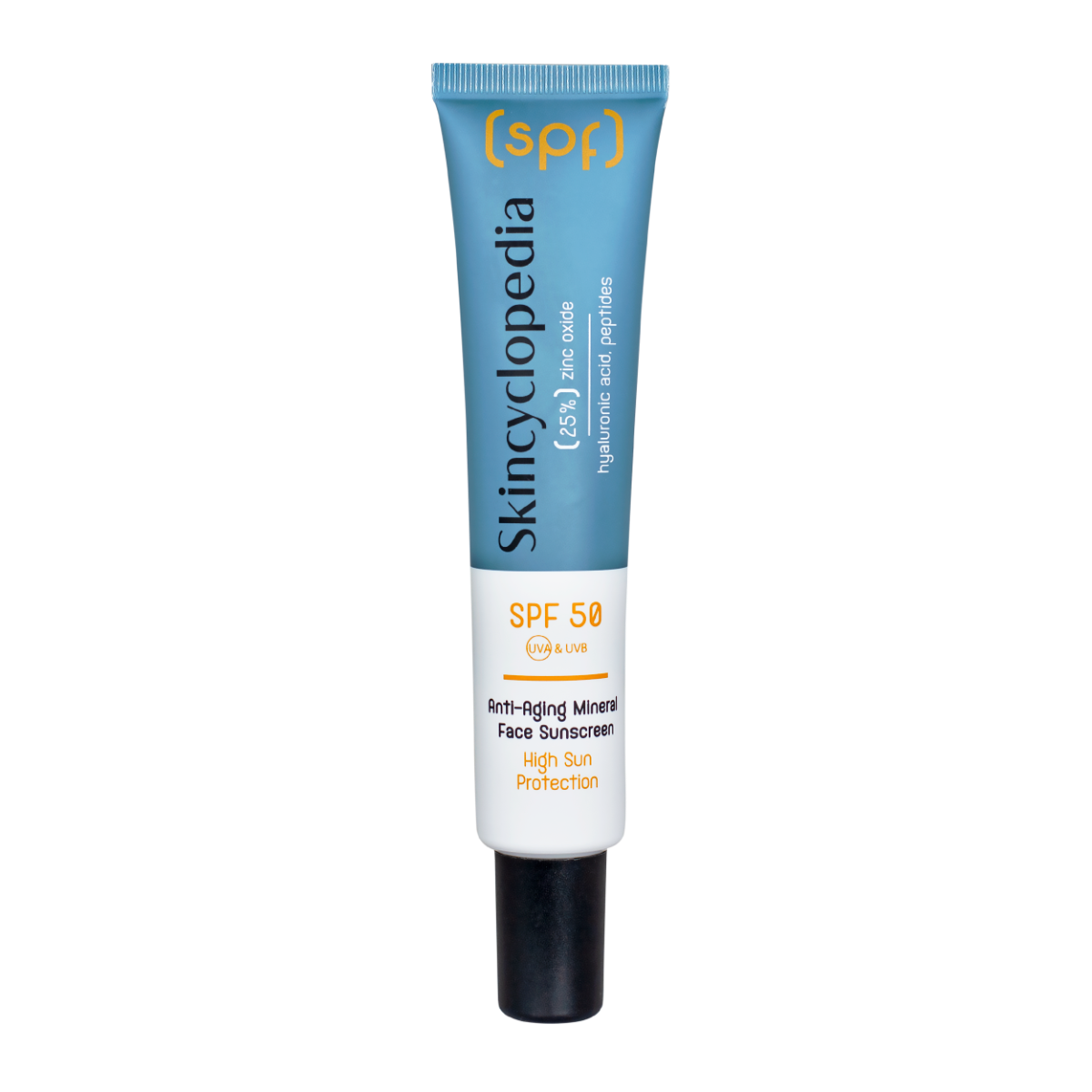 Crema faciala cu protectie solara minerala SPF50 cu Oxid de Zinc Acid Hialuronic si Peptide, 40ml, Skincyclopedia