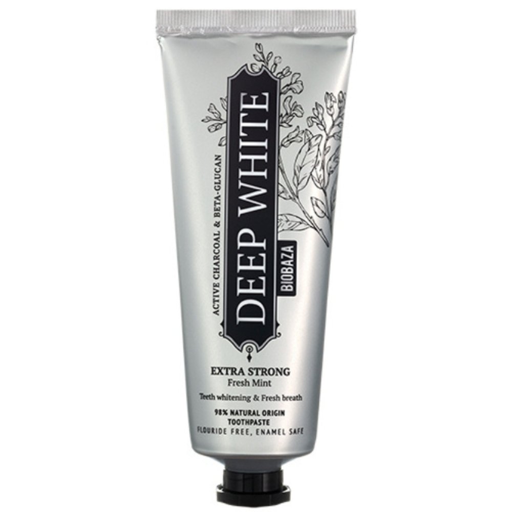 Pasta de dinti remineralizanta pentru albire cu pudra de albire si calciu mineral, 75ml, Biobaza