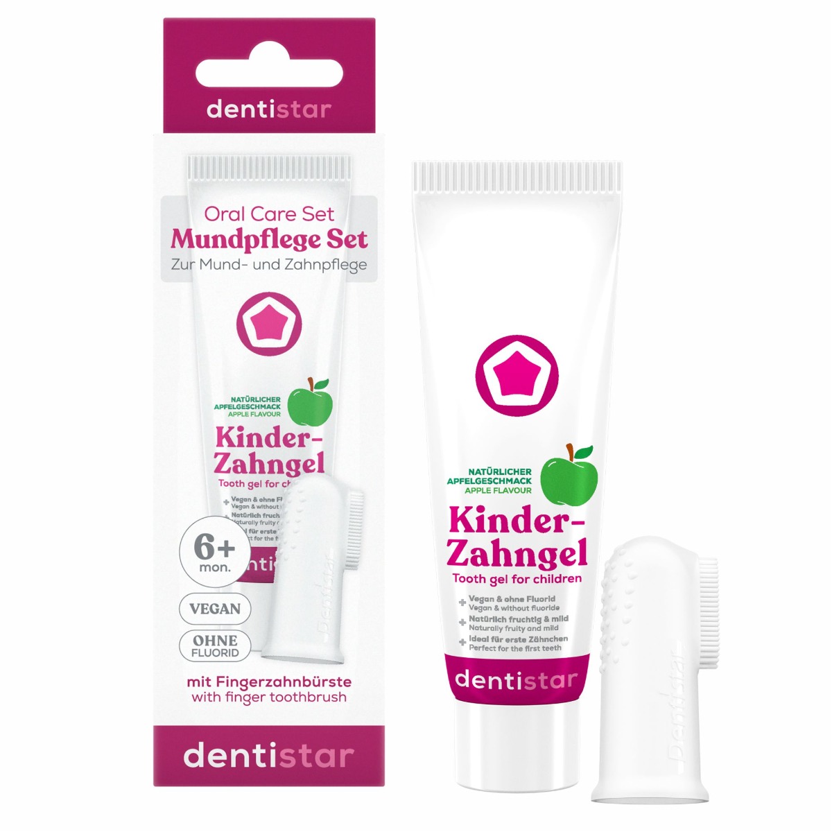 Set Pasta de dinti 40ml + Degetar moale din silicon Dentistar 6 luni+, Baby Nova