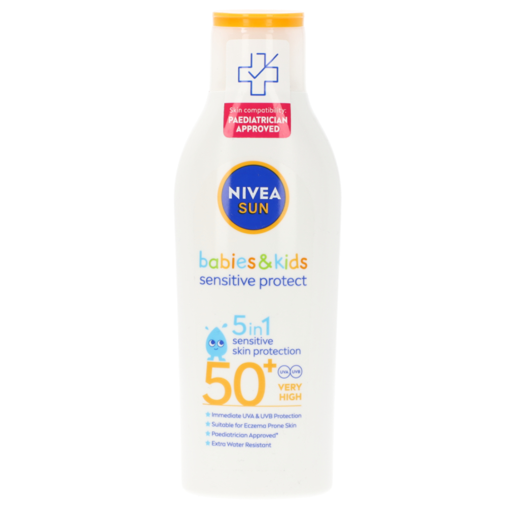Lotiune de protectie solara pentru copii Babies & Kids Sensitive SPF50, 200ml, Nivea