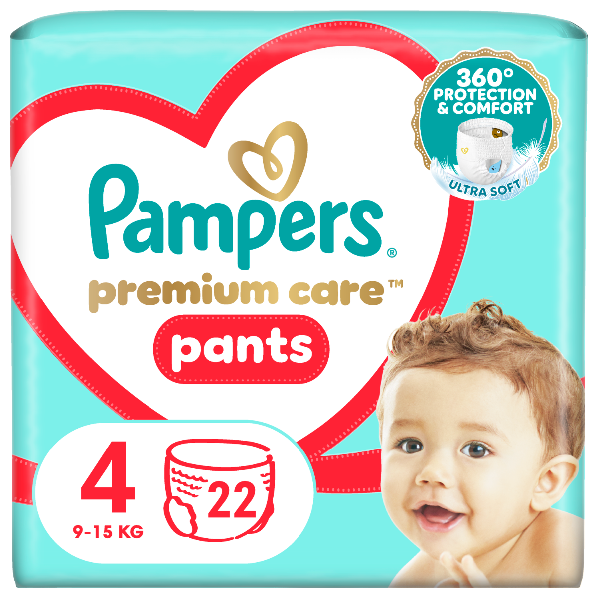 Scutece Pants Premium Care Nr.4 9-15kg, 22 bucati, Pampers
