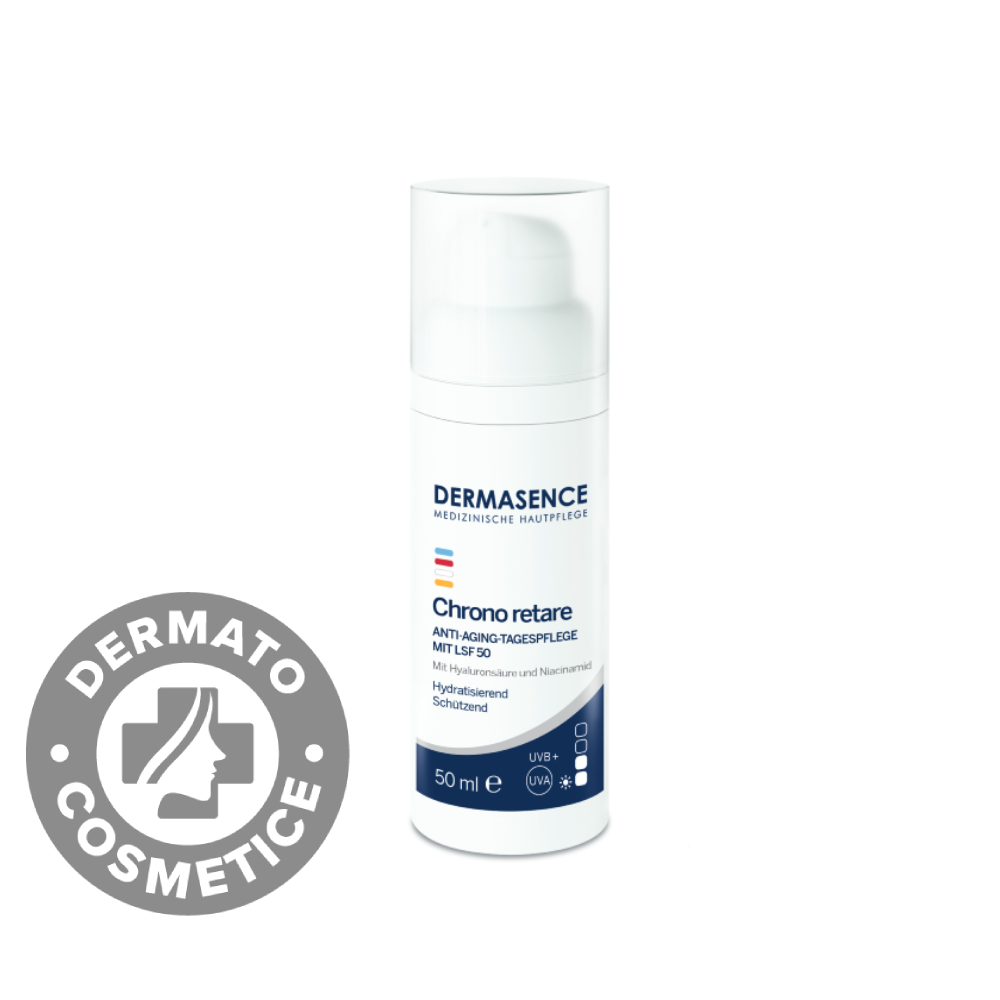 Crema de zi anti-aging  pentru ten matur cu SPF50 Chrono Retare 50+, 50ml, Dermasence