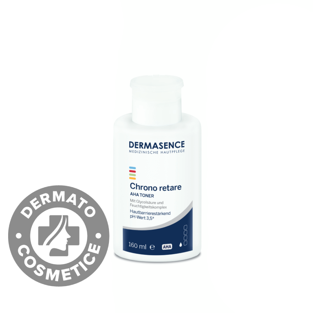 Toner exfoliant bland pentru ten matur cu acizi din fructe Chrono Retare AHA 50+, 160ml, Dermasence