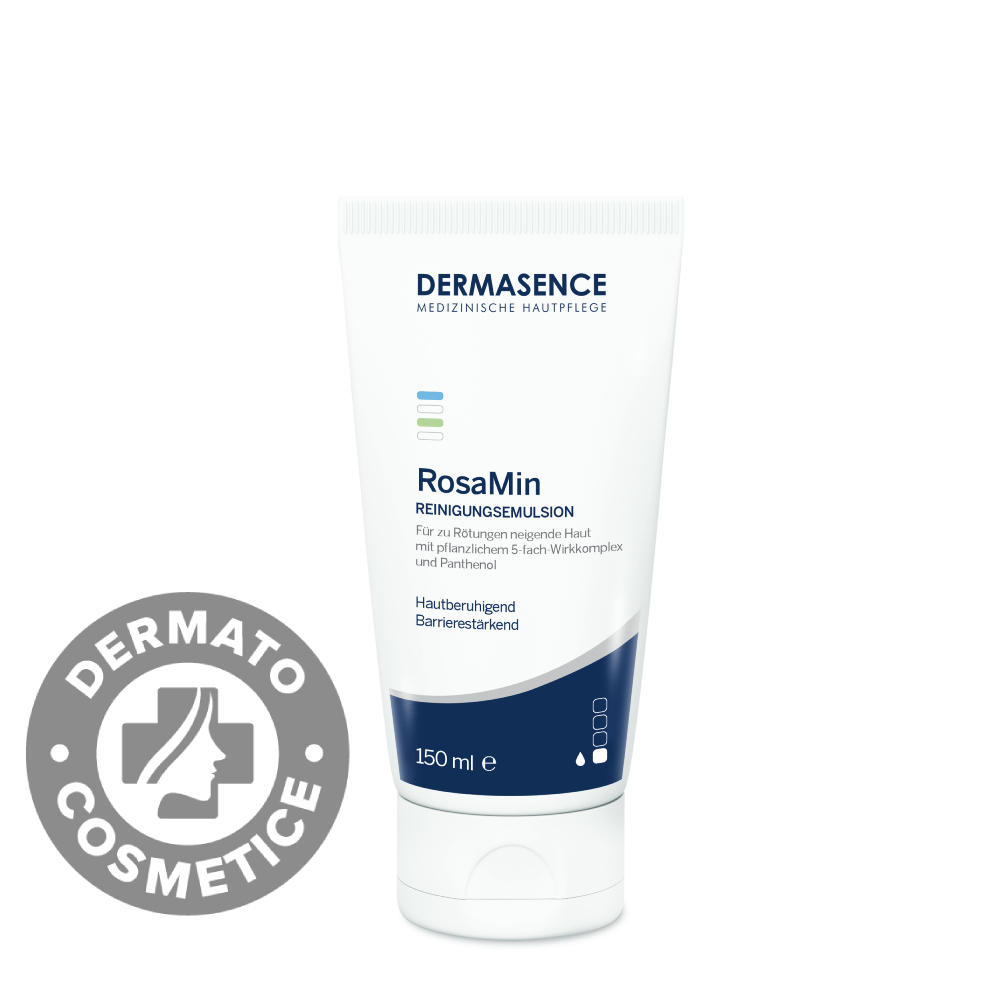 Emulsie de curatare pentru ten reactiv cu rozacee RosaMin, 150ml, Dermasence