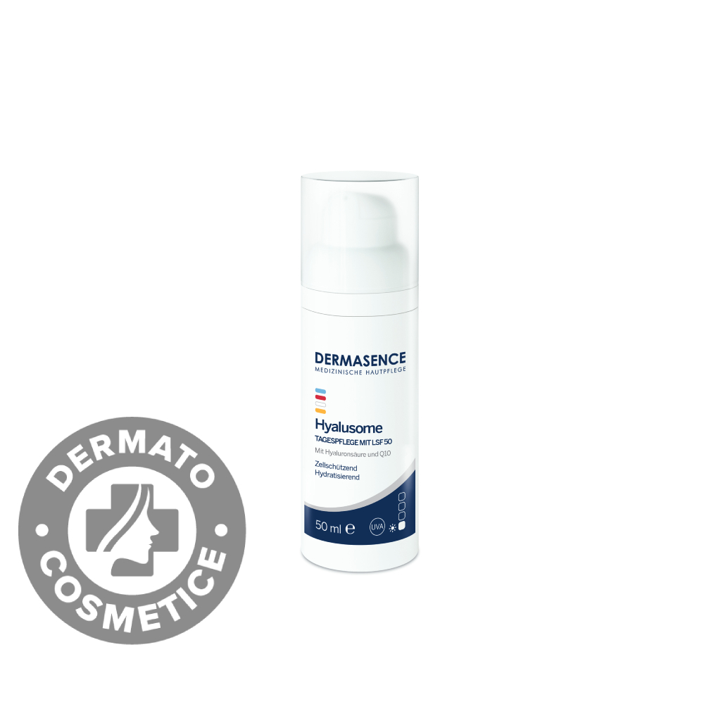 Crema de zi anti-aging cu protectie solara SPF50 pentru fata Hyalusome, 50ml, Dermasence