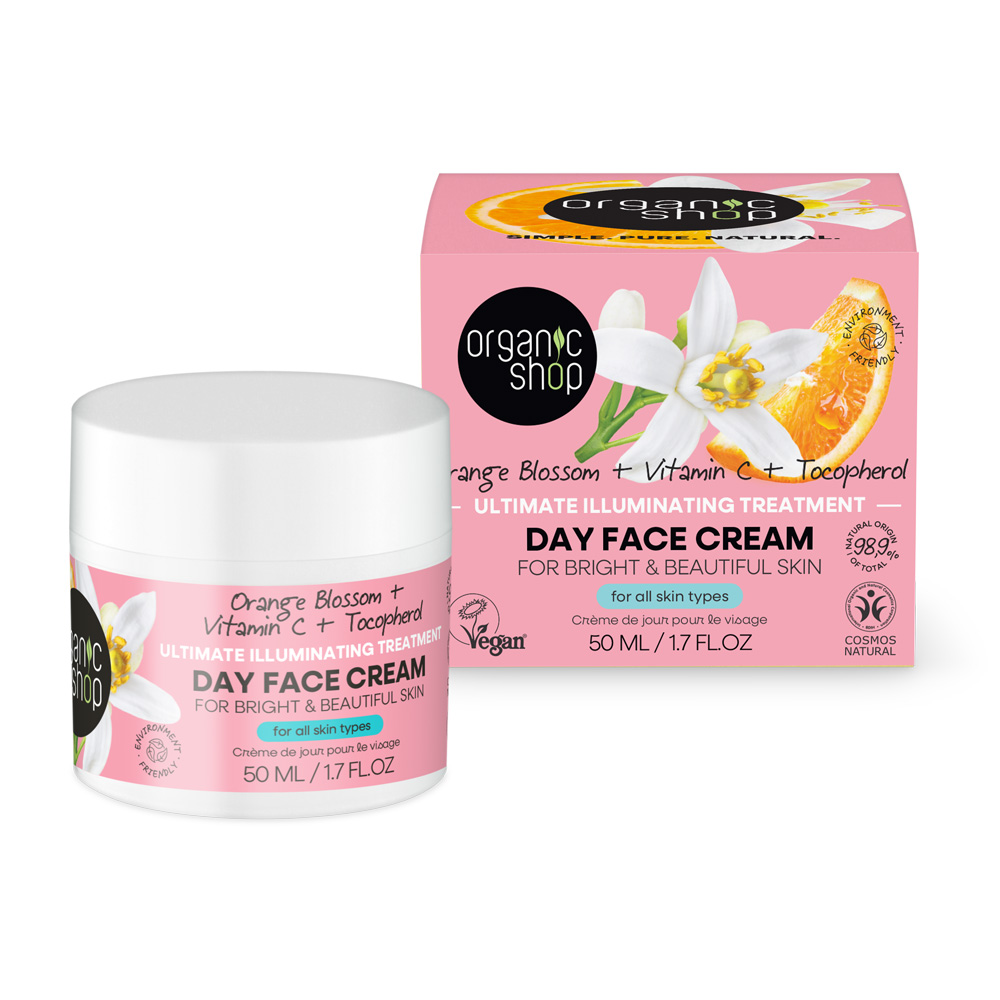 Crema de fata iluminatoare de zi Orange Blossom, 50ml, Organic Shop