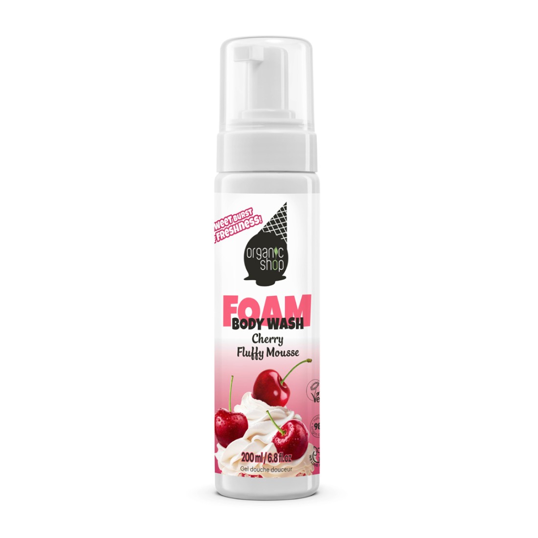 Spuma de baie Cherry Fluffy Wash, 200ml, Organic Shop