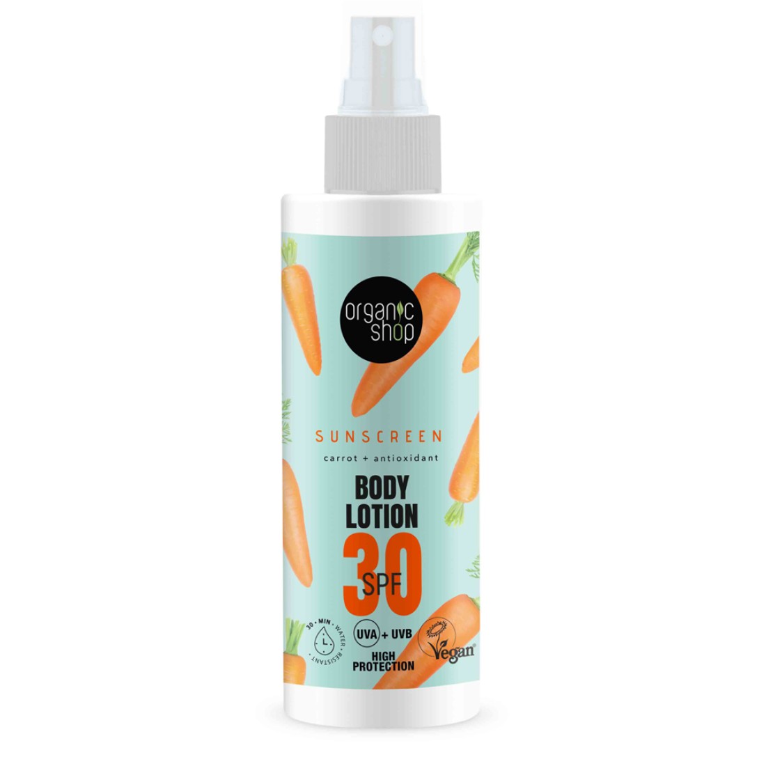 Lotiune de corp cu protectie solara SPF30, 150ml, Organic Shop