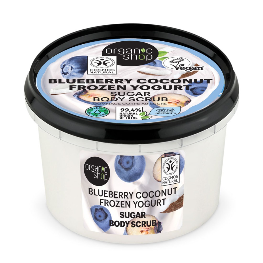Scrub de corp Blueberry Coconut Frozen Yogurt, 250ml, Organic Shop