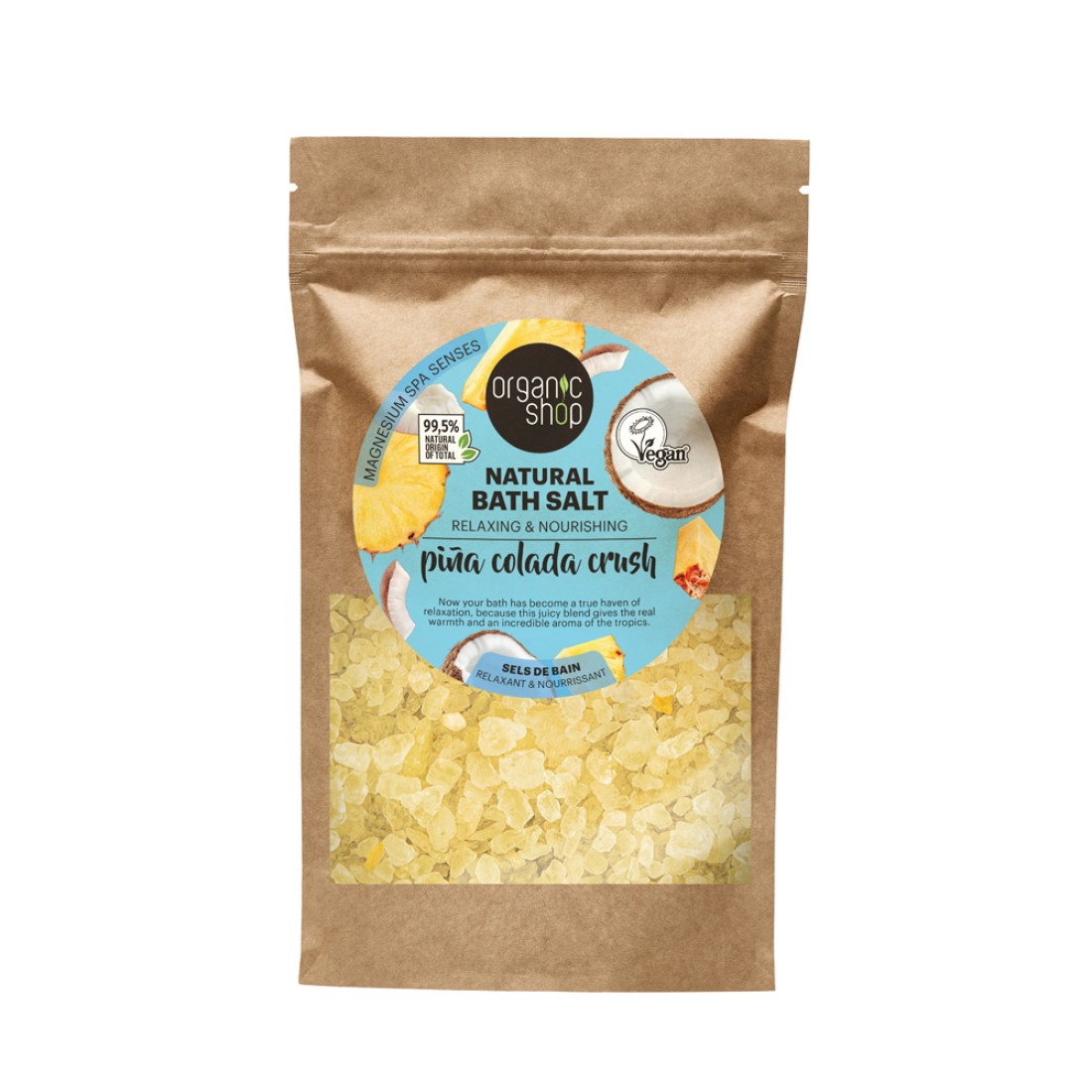 Sare de baie Pina Colada Crush, 500g, Organic Shop