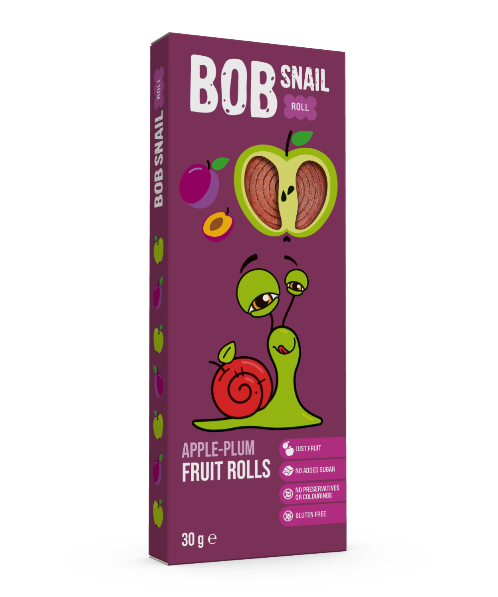 Rulou din mere si prune, 30g, Bob Snail