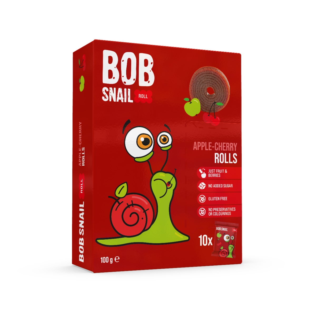 Rulou din mere si cirese, 100g, Bob Snail