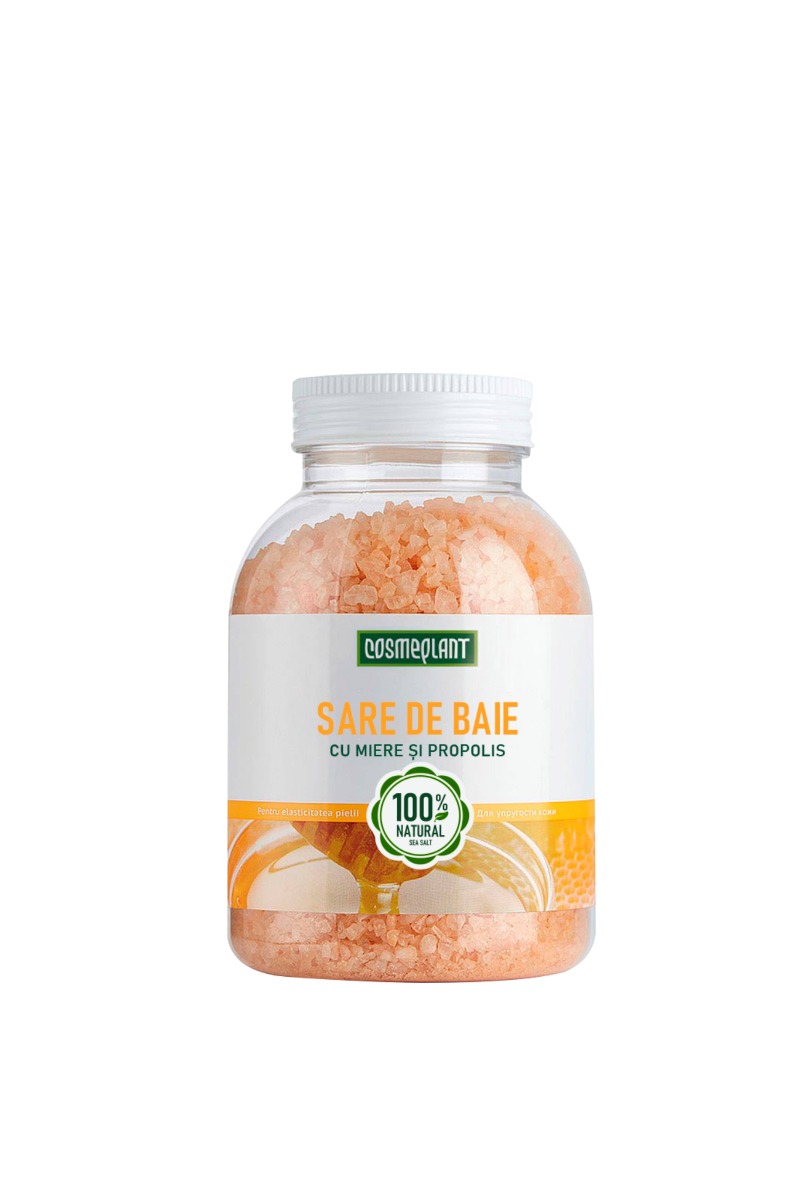 Sare de baie cu extract de miere si propolis, 1000g, Cosmeplant