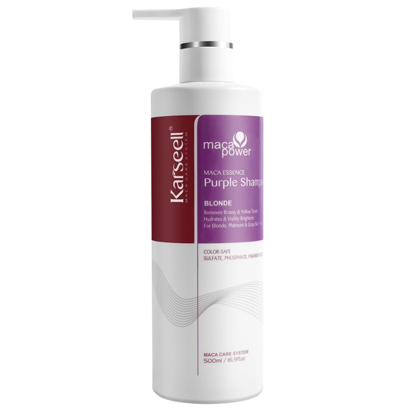 Sampon pentru par blond Maca Essence Purple, 500ml, Karseell