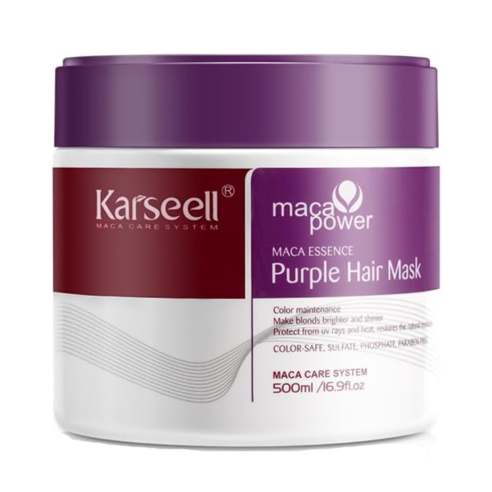 Masca pentru par blond Maca Essence Purple, 500ml, Karseell
