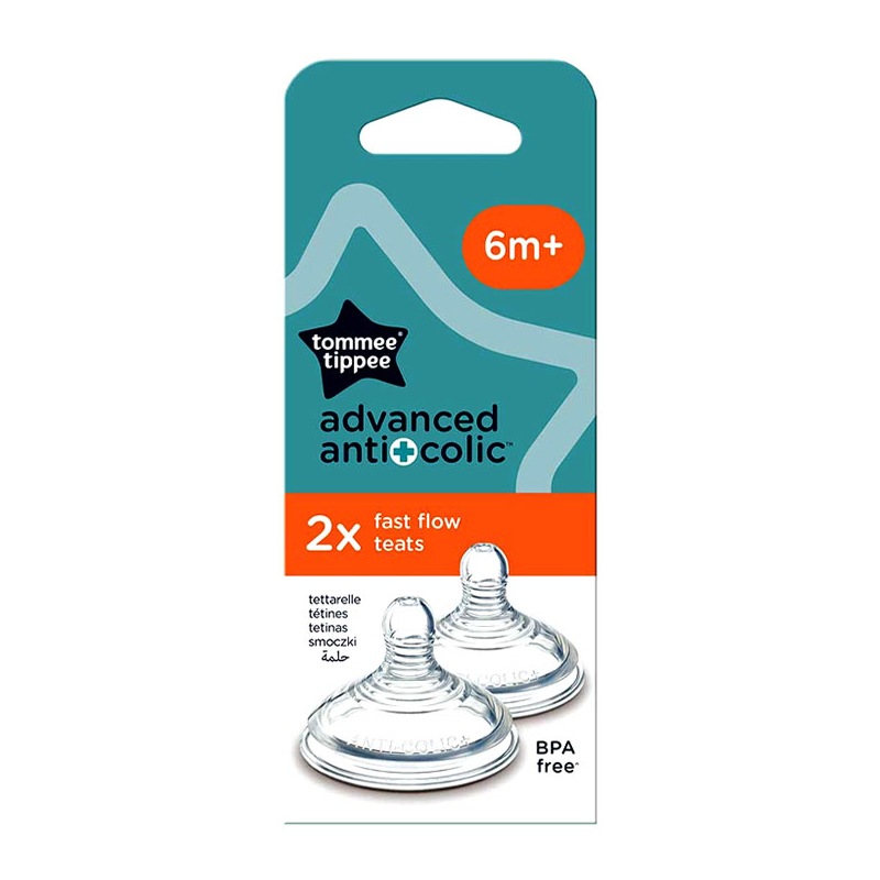 Tetina cu flux rapid 6 luni+ Avanced, 2 bucati, Tommee Tippee
