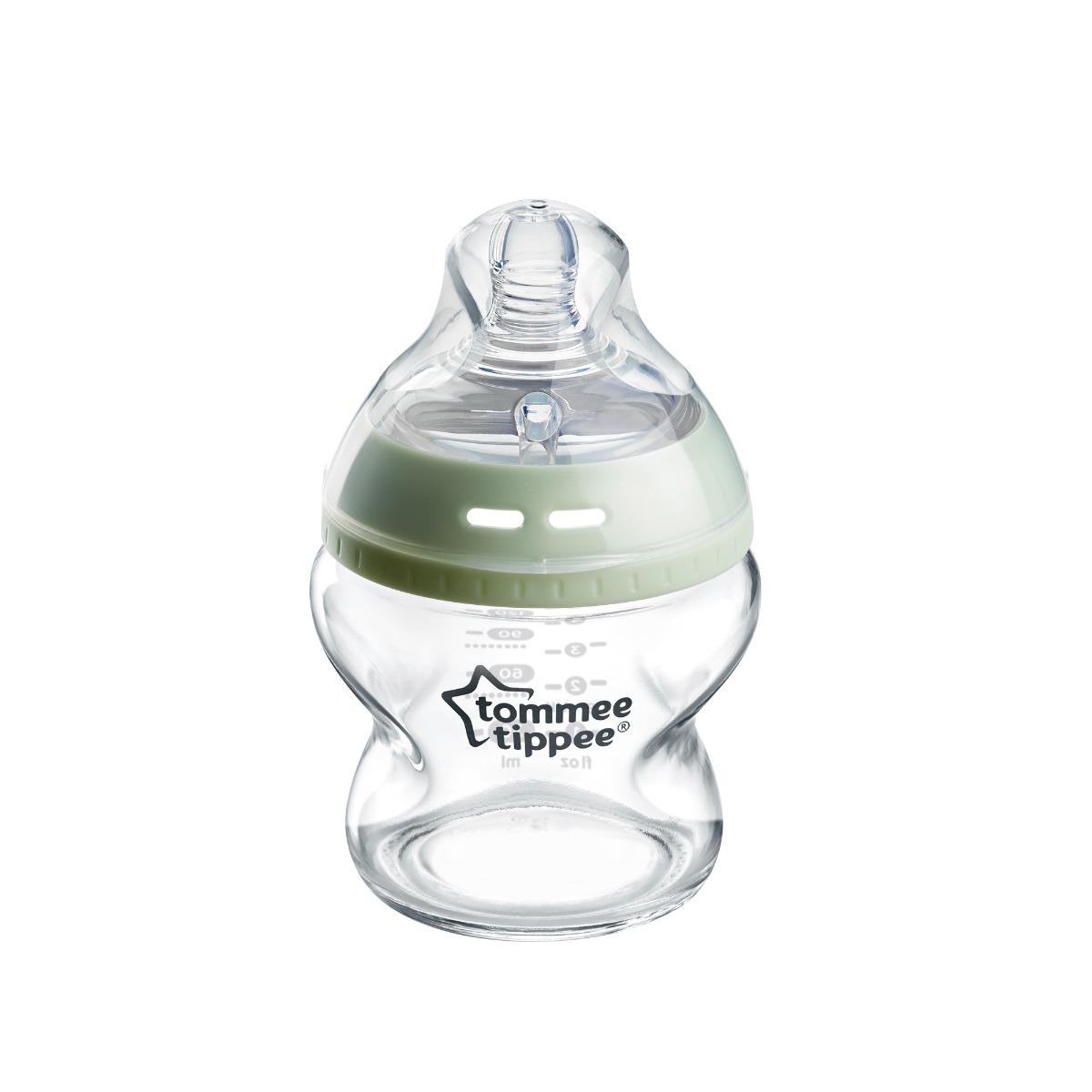 Biberon din sticla cu tetina din silicon si autosterilizare pentru 0 luni+ Natural Start, 150ml, Tommee Tippee