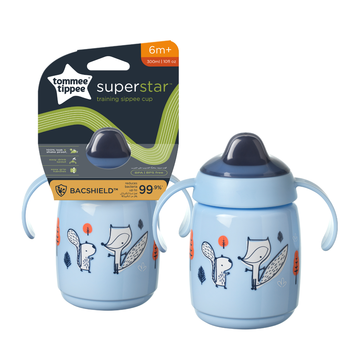 Cana Sippee cu protectie Bacshiled™ pentru +6 luni Albastra, 300ml, Tommee Tippee
