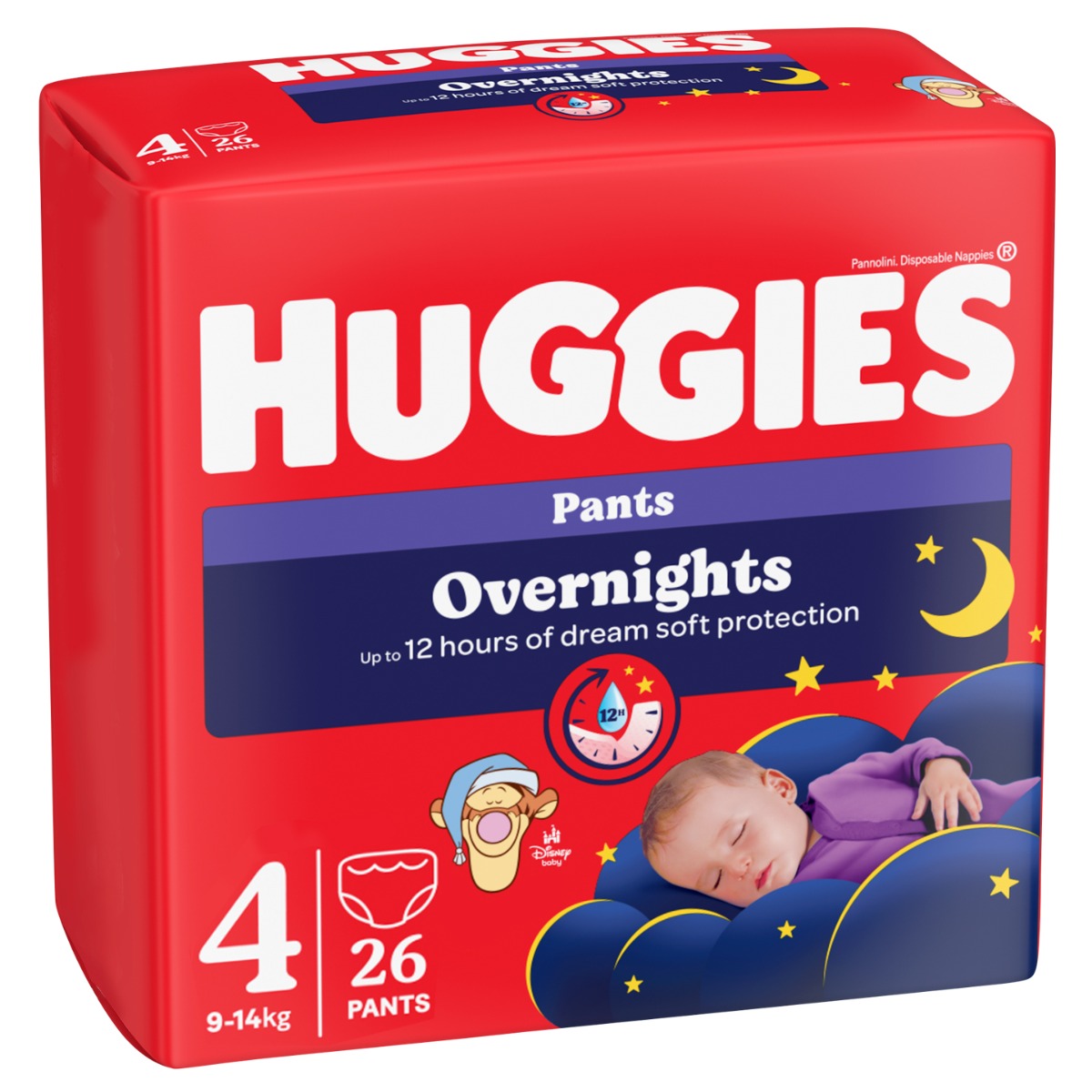 Scutece-chilotel de noapte Overnight Pants Nr. 4, 9-14kg, 26 bucati, Huggies