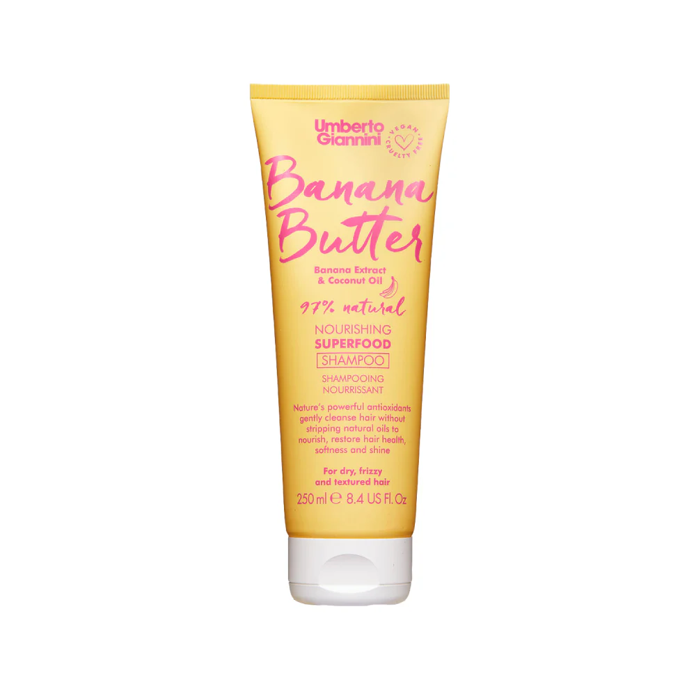Sampon hidratant pentru par uscat frizzy si texturat Banana Butter, 250ml, Umberto Giannini