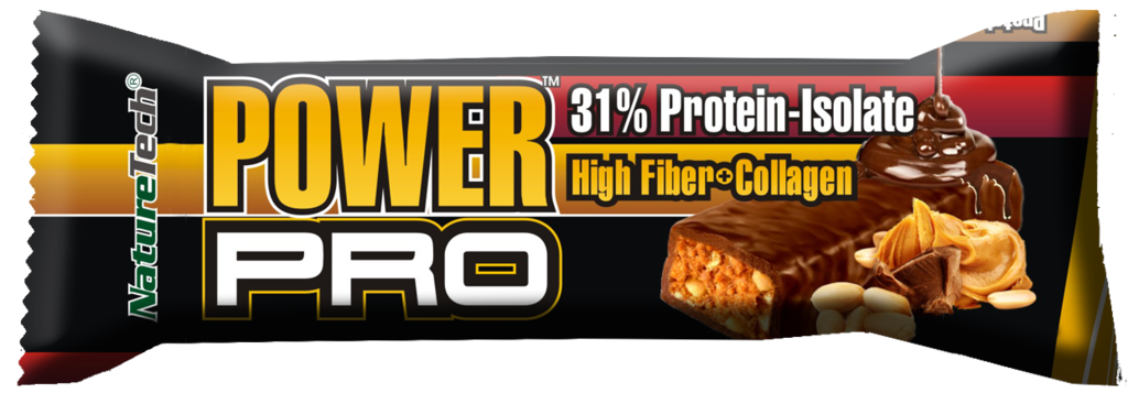 Baton energizant cu unt de arahide Power Pro, 80g, Nature Tech