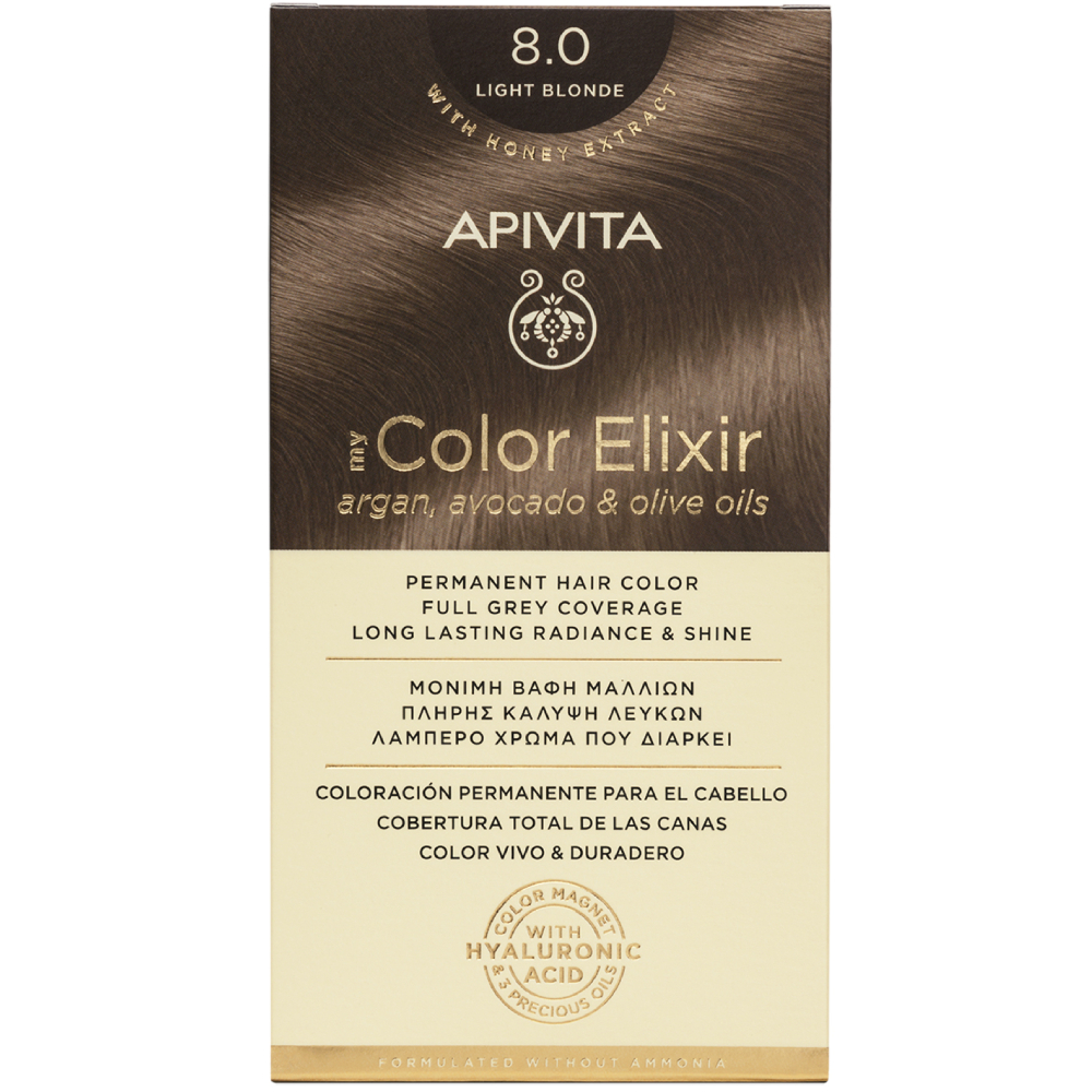 Vopsea de par My Color Elixir N8.0, Apivita