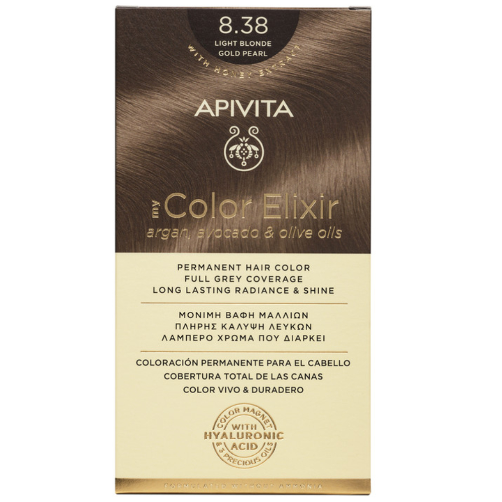 Vopsea de par My Color Elixir N8.38, Apivita