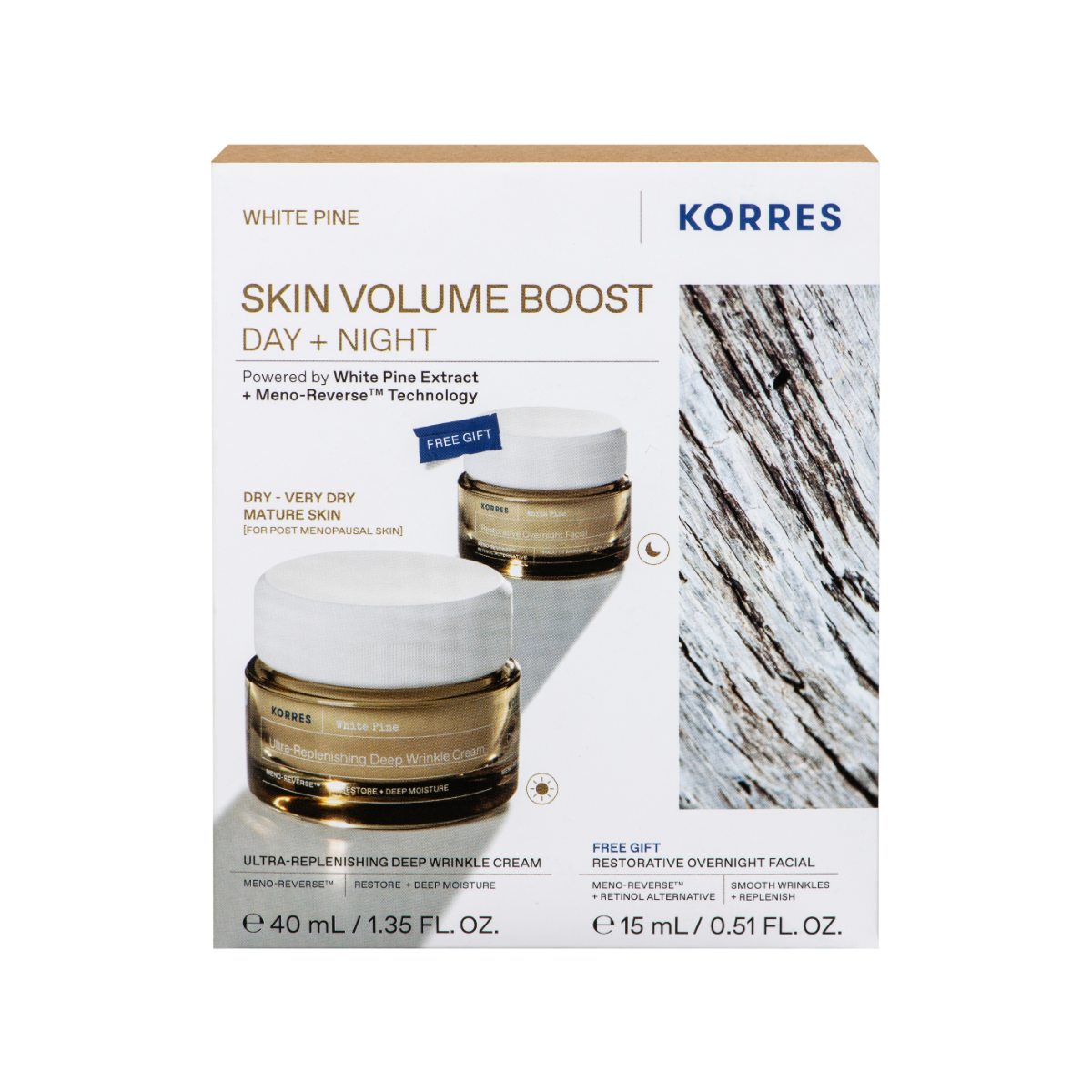 Pachet Crema antirid ultra reparatoare 40ml + Crema de noapte 15ml White Pine, Korres
