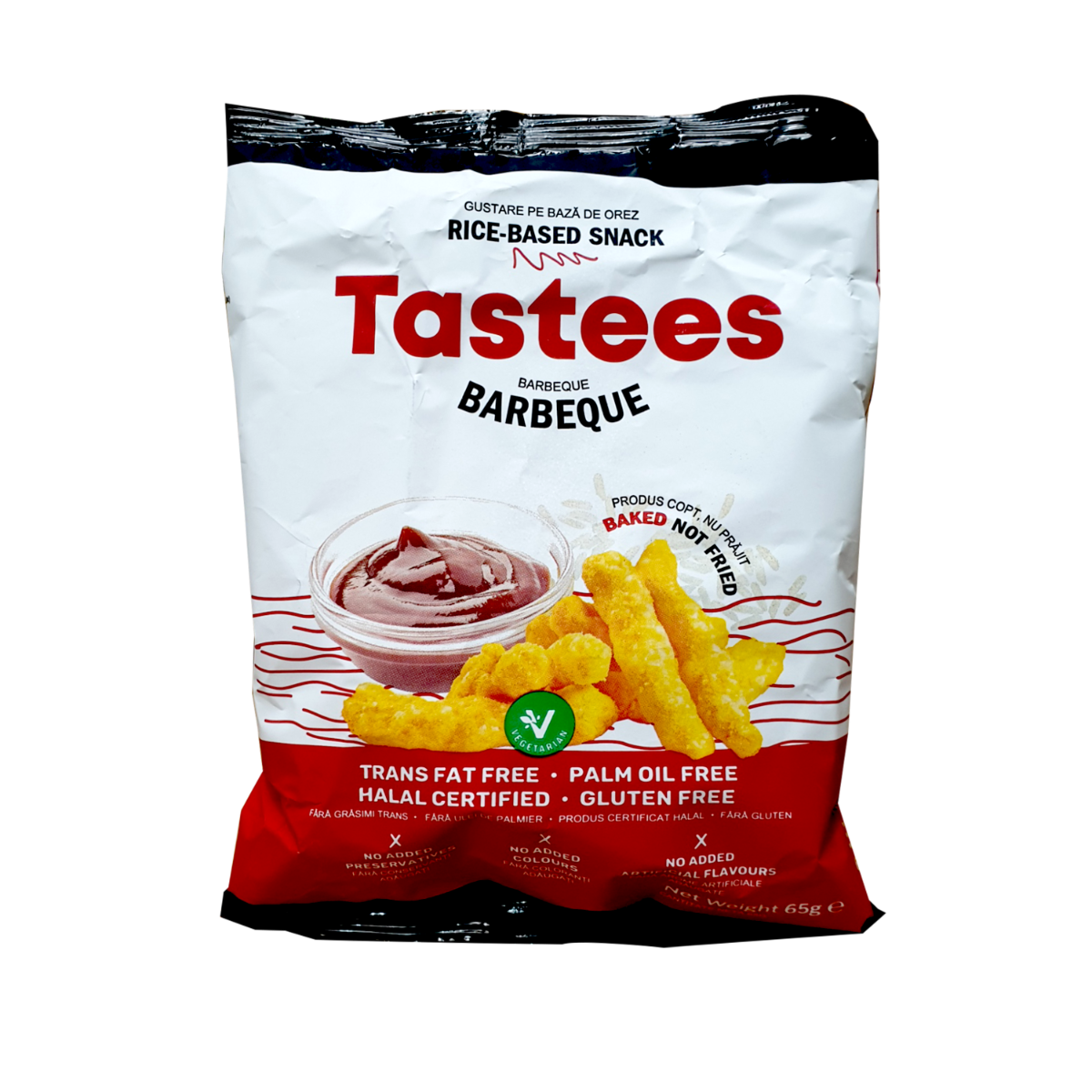 Snack din orez cu aroma de barbeque, 65g, Tastees