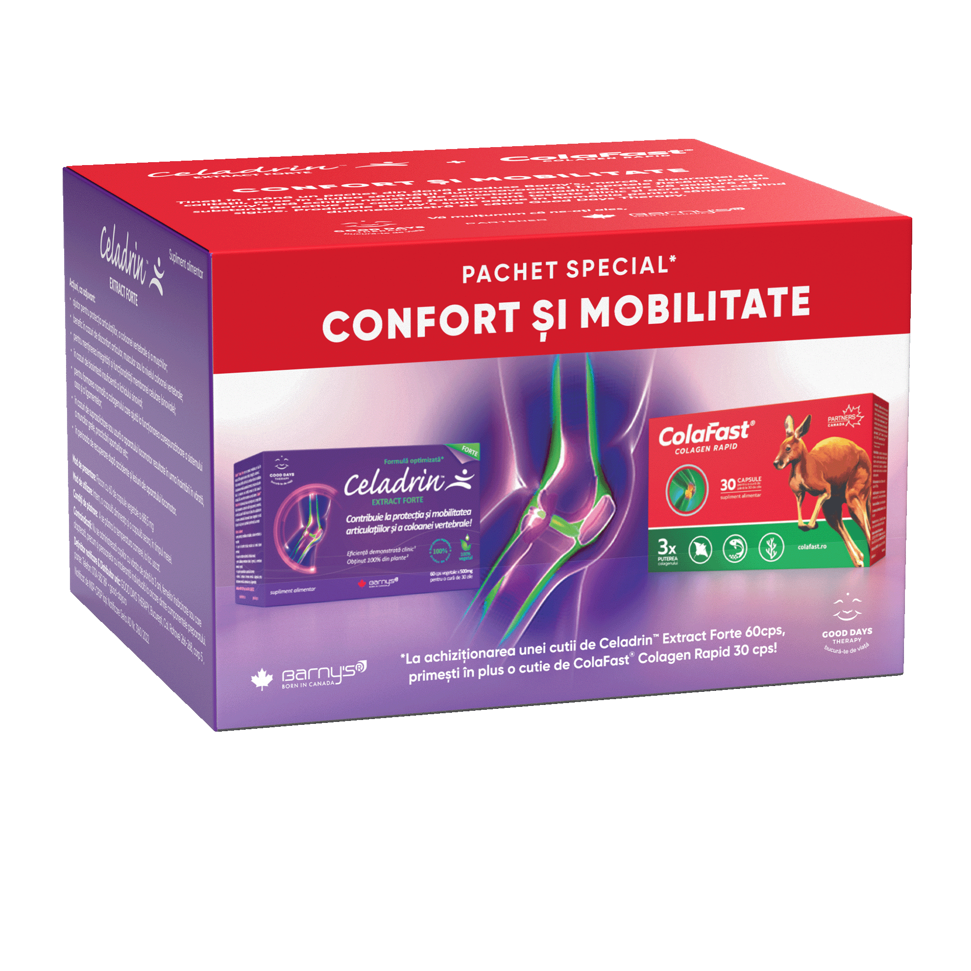 Pachet Celadrin Extract Forte, 60 capsule + Colafast Colagen Rapid, 30 capsule, Good Days Therapy