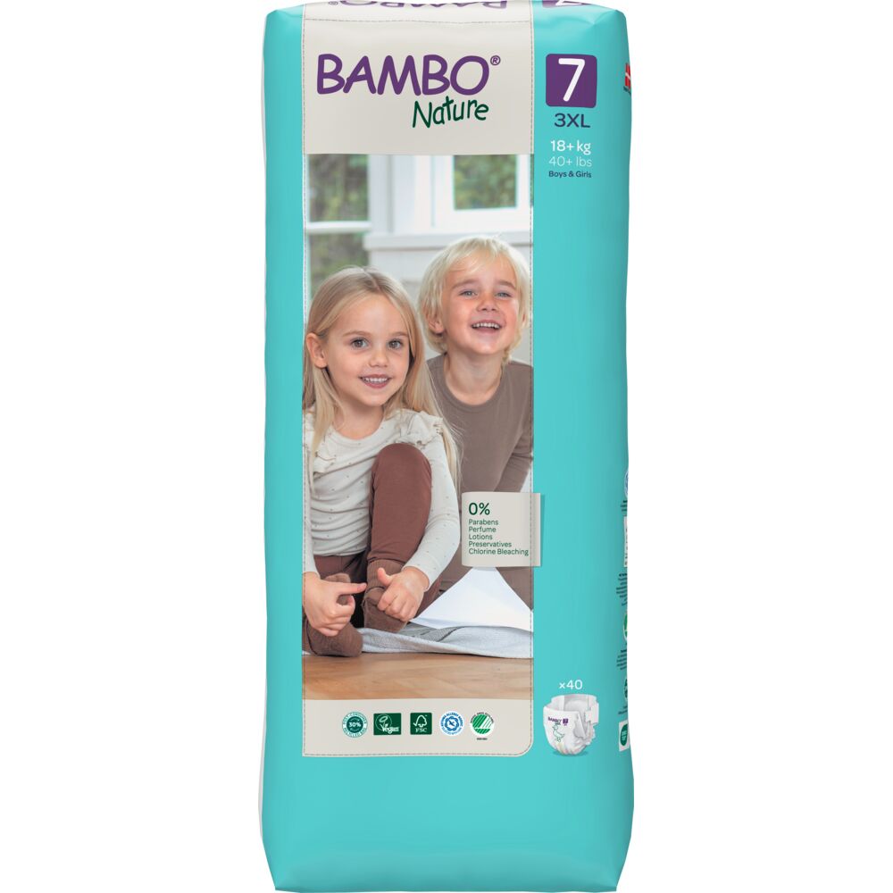 Scutece Eco Premium 18+ kg Marimea 7, 40 bucati, Bambo Nature