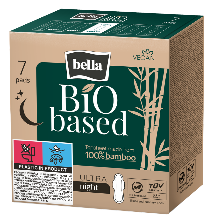 Absorbante Bio Based Night, 7 bucati, Bella