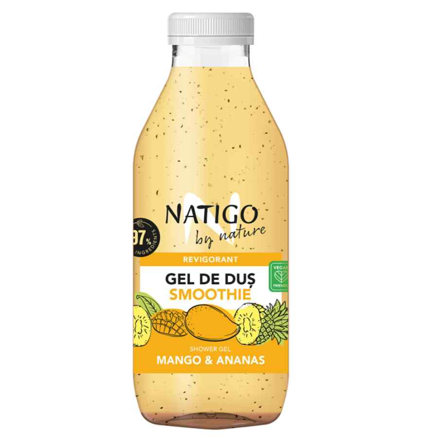 Gel de dus cu mango si ananas Smoothie, 400ml, Natigo By Nature