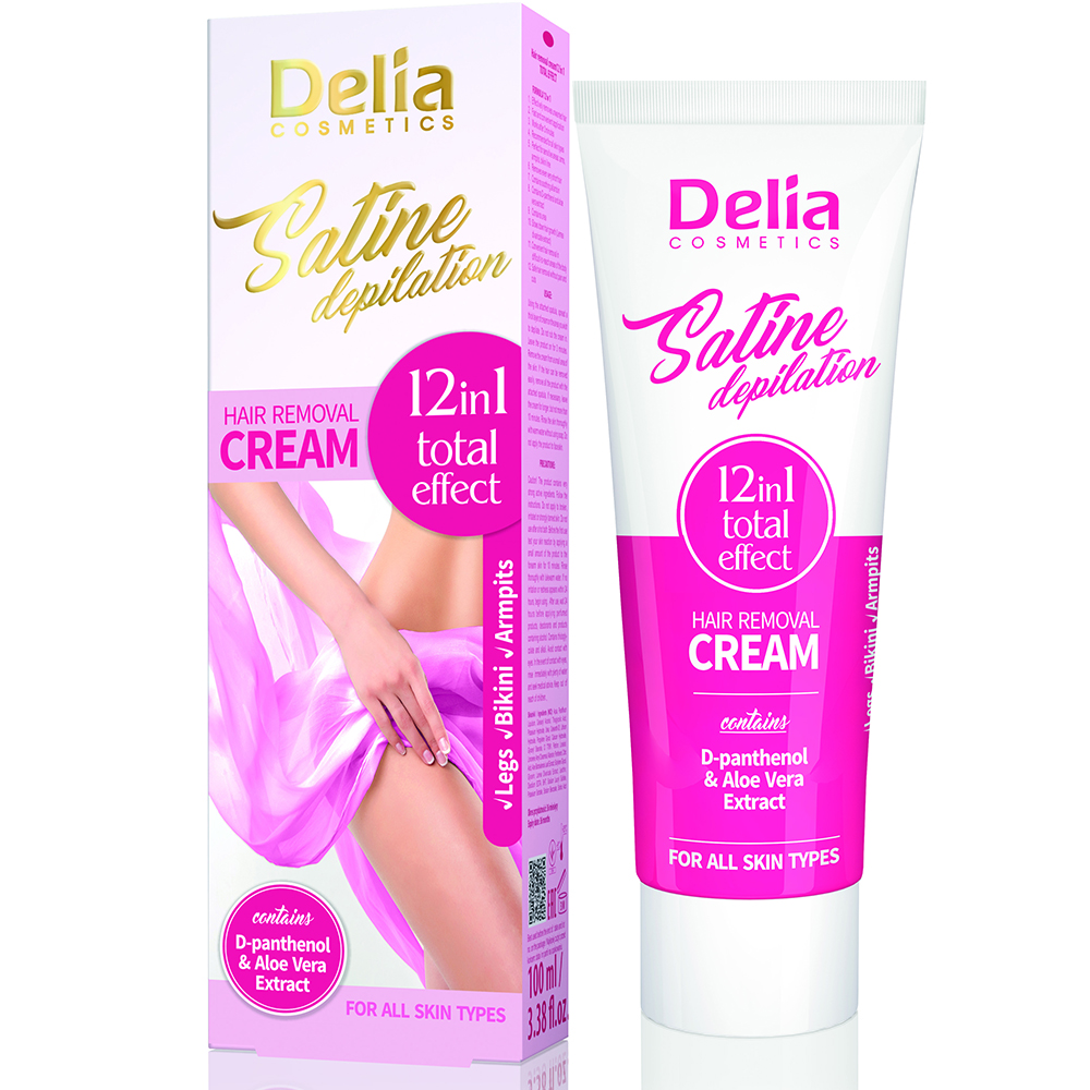 Crema depilatoare 12in1 Total Effect Satine, 100ml, Delia Cosmetics