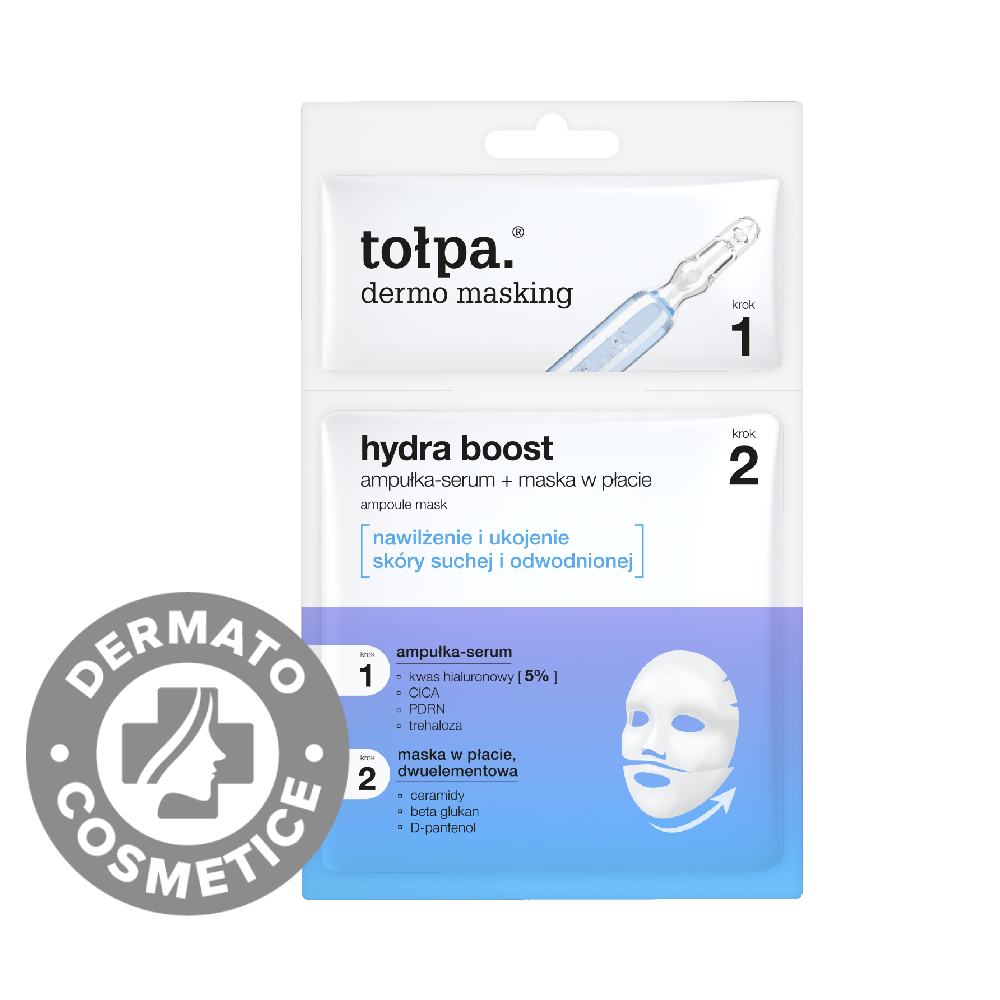 Masca tip servetel in 2 pasi cu ser Hydra Boost Dermo Masking, 1 bucata, Tolpa
