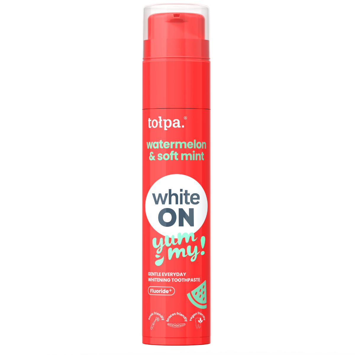 Pasta de dinti cu aroma de pepene rosu si menta White On, 60g, Tolpa