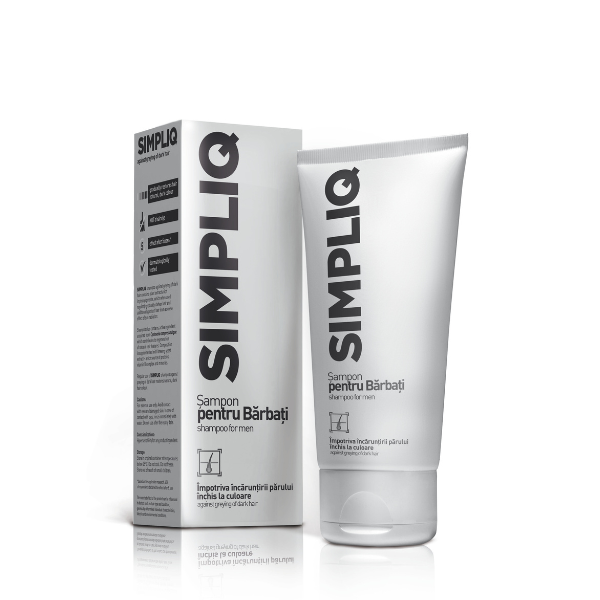 Simpliq sampon impotriva incaruntirii parului inchis la culoare, 150ml, Aflofarm