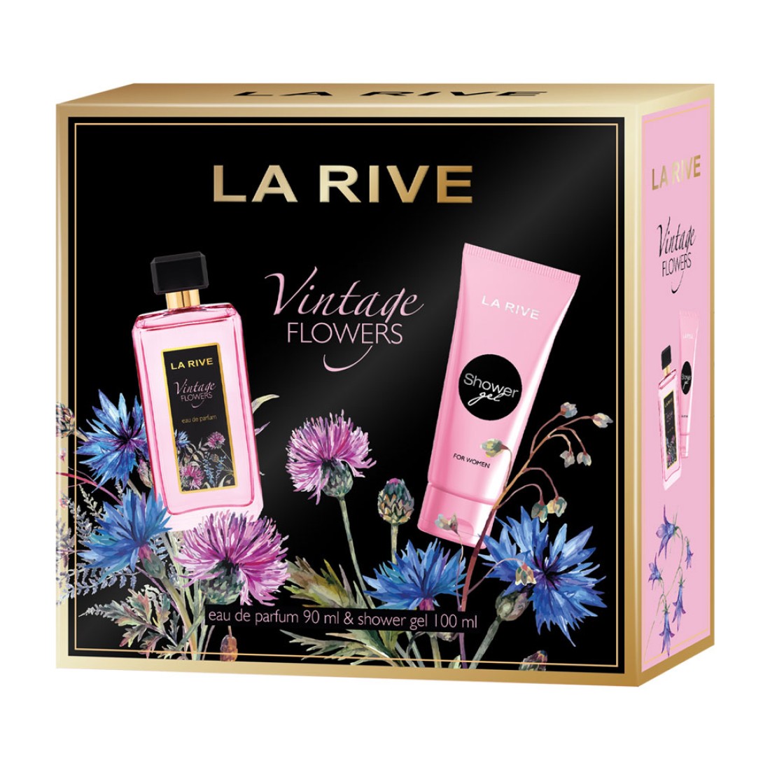 Pachet Vintage Flowers Apa de parfum 90ml + Gel de dus 100ml, La Rive
