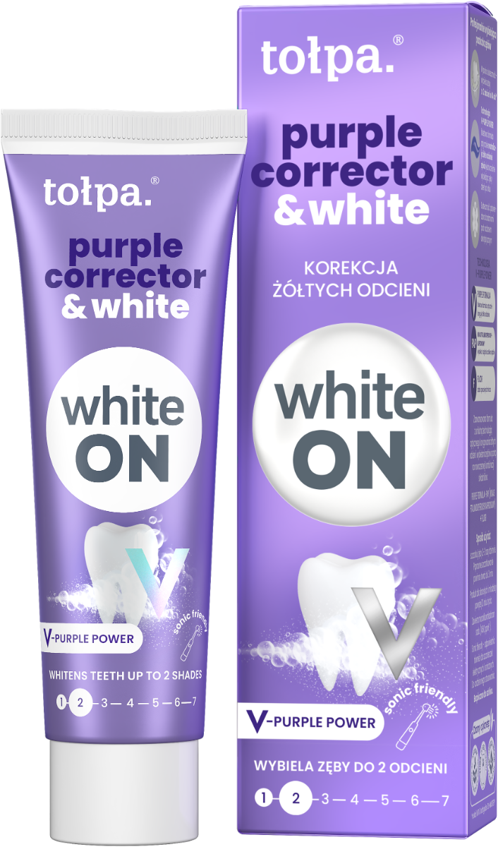 Pasta de dinti White ON Purple Corrector & White, 75ml, Tolpa