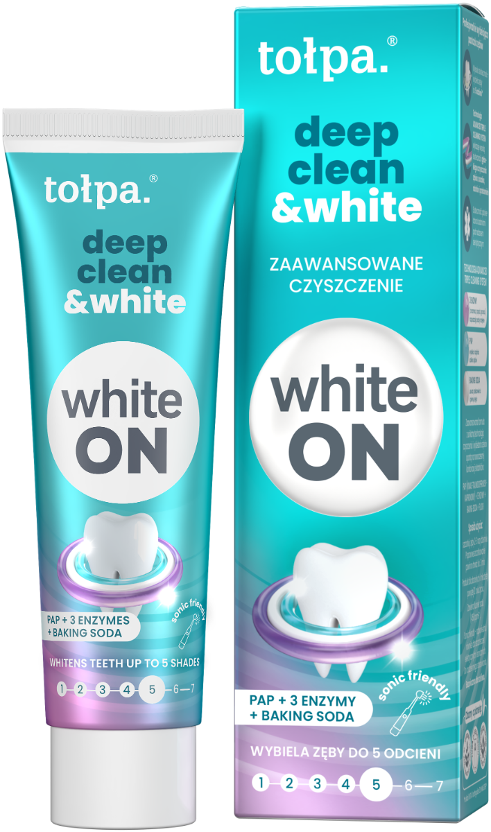 Pasta de dinti ON WHITE Deep Clean & White, 75ml, Tolpa