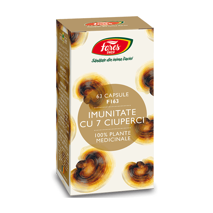 Imunitate cu 7 ciuperci F163, 63 capsule, Fares
